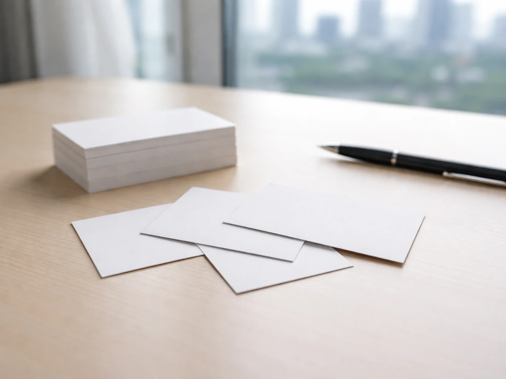 Overlapping business cards in a desk scene, symbolizing confusion from a shared name in public records.